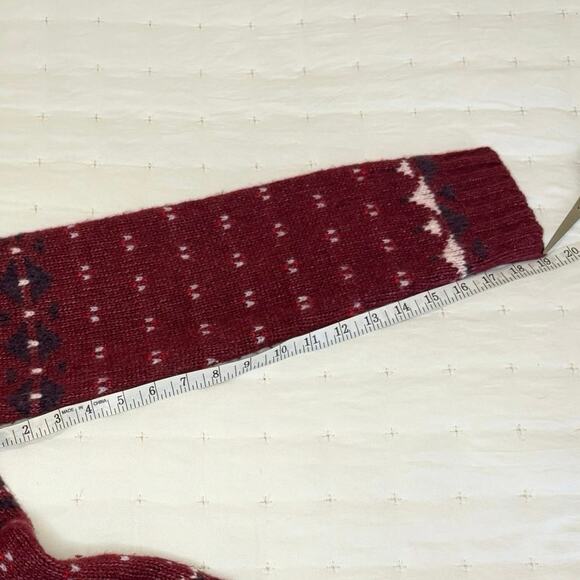 American Eagle Fair Isle Sweater Women's M | Burgundy | Raglan Sleeve Knit | EUC - Picture 8 of 12